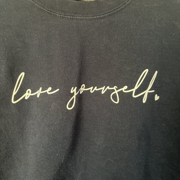 Gildan cotton blend Navy Sweatshirt with white print - Picture 2 of 6